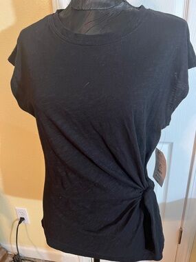 Time and Tru Black Side-Tie Sleeveless Tank Top